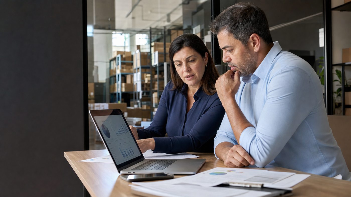 Consultores analisando os números da empresa juntos