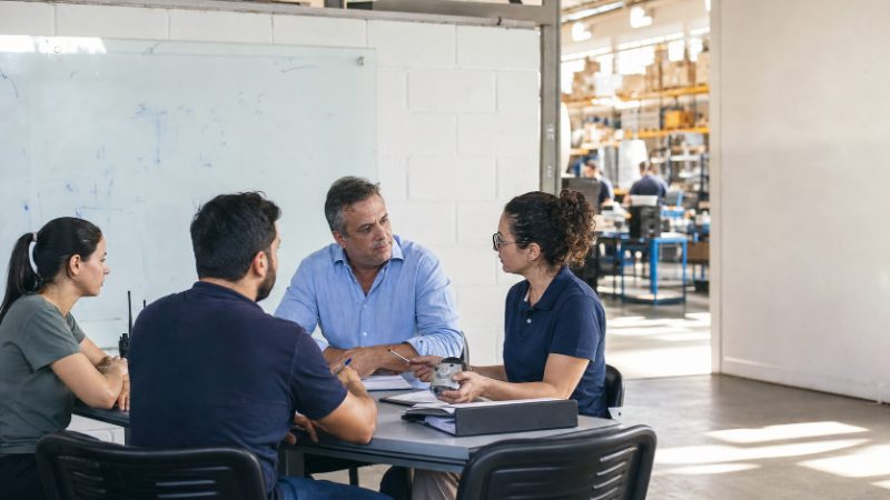Reunião de diagnóstico na operação do cliente